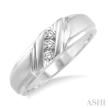 1/8 Ctw Round Cut Diamond Men's Band in 10K White Gold